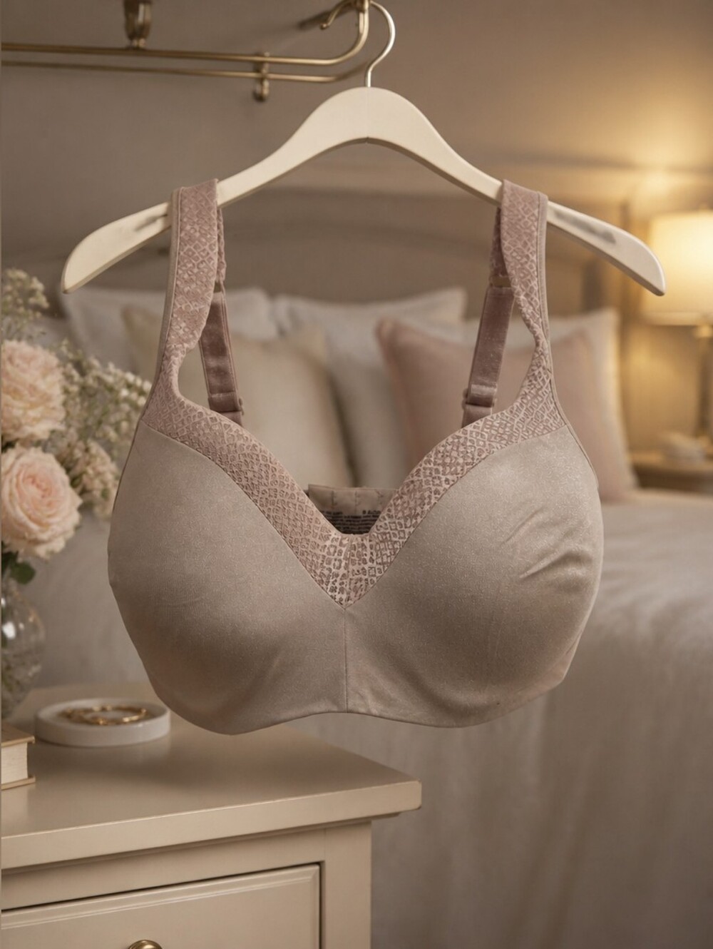 Playtex ComfortSoft Full Coverage Wireless Bra in Taupe Size 38DDD